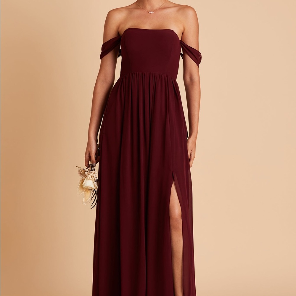 Birdy Grey Strapless Burgundy Gown